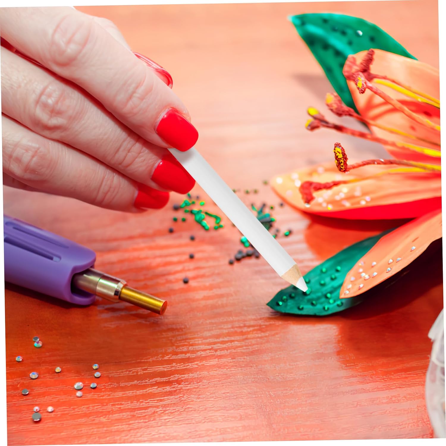 30pcs Nail Art Pencil Dotting Bead Tool for Rhinestone Decoration Lightweight Design for Easy Use Professional Nail Salons