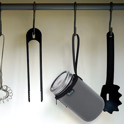 Vista 25 de Beautyflier Mason Jars - Frascos de boca ancha de 32 onzas, con boca regular, aisladores, enfriadores de vidrio para beber, frascos de brote, manga