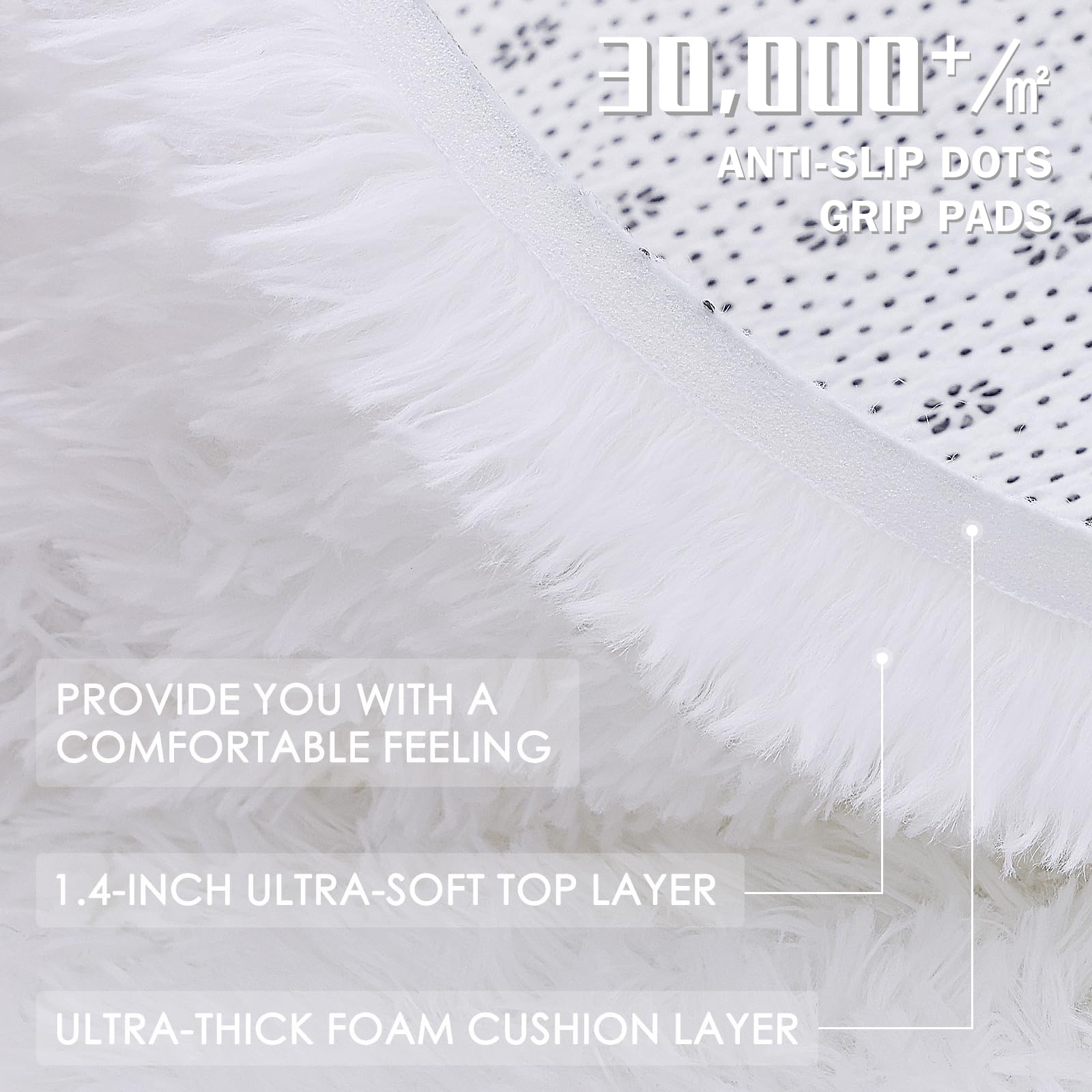 Snapklik.com : White Round Rugs For Bedroom - Machine Washable, 2x2 ...