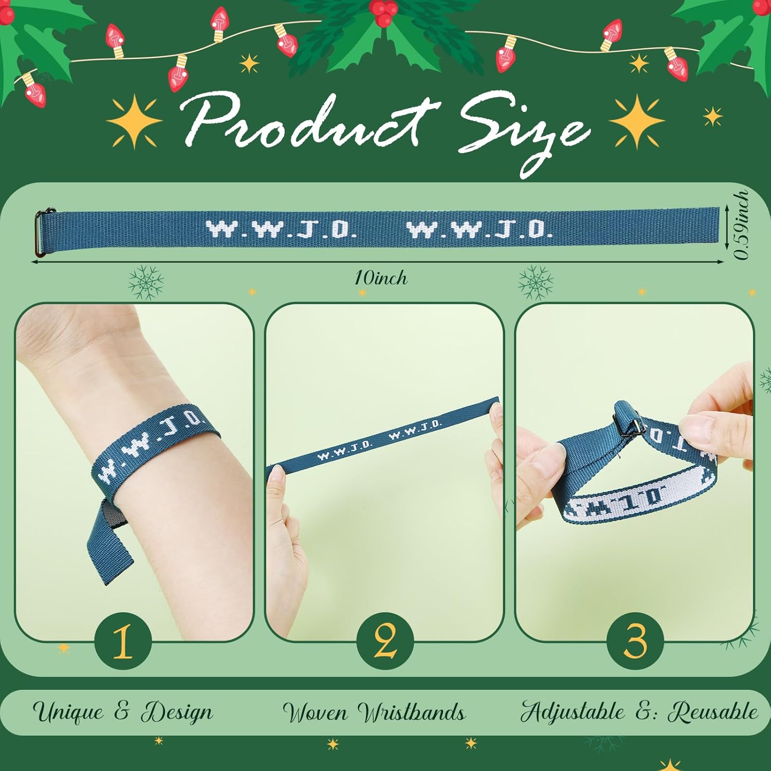 XunYee 80 Pcs WWJD Webbing Bracelets Wristband What Would Jesus Do Adjustable Religious Bracelets for Fundraisers