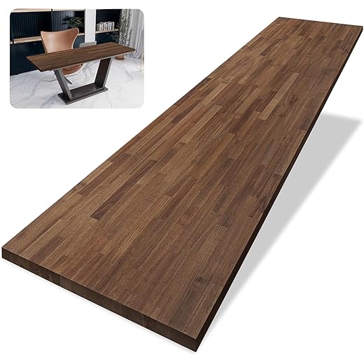 48 x 25 in. Solid Wood Table Top, Dark Walnut Stained Acacia Desktop for Standing Desk/Office Tabletop/Countertop, 0.7in. Thick