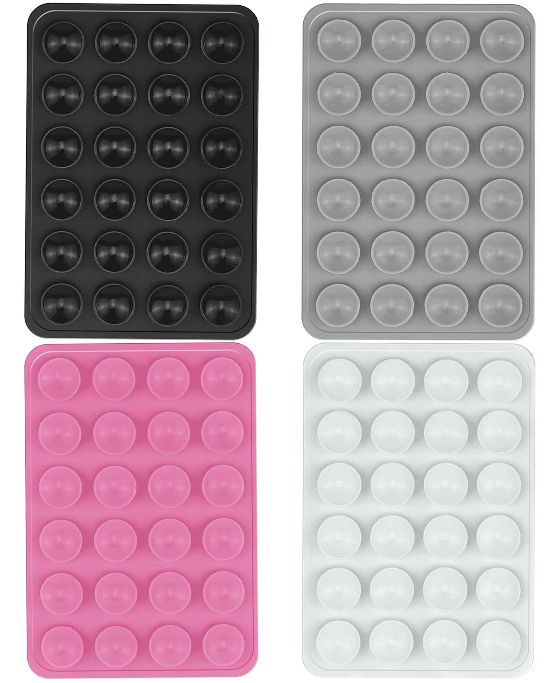 CERLINK Suction Phone Case Grip for Mobile Phone, Silicone Adhesive Sticker 24 Cup Strong Gripper Compatible with Mirror,Marble,Glass (Black,Pink,Grey,White)-picture-24