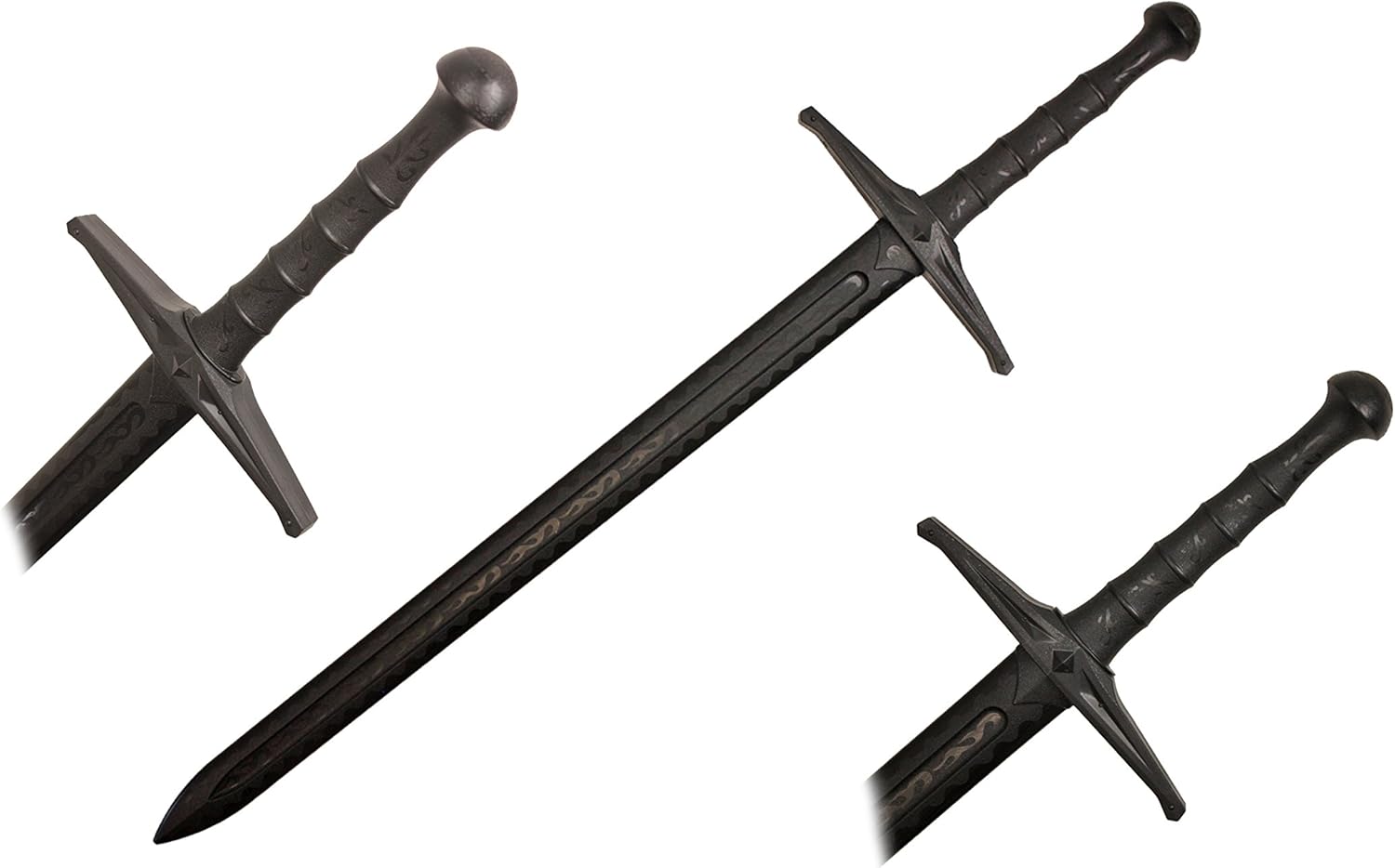 WUU JAU 41 1/4" Polypropylene Black Long Medieval Sword