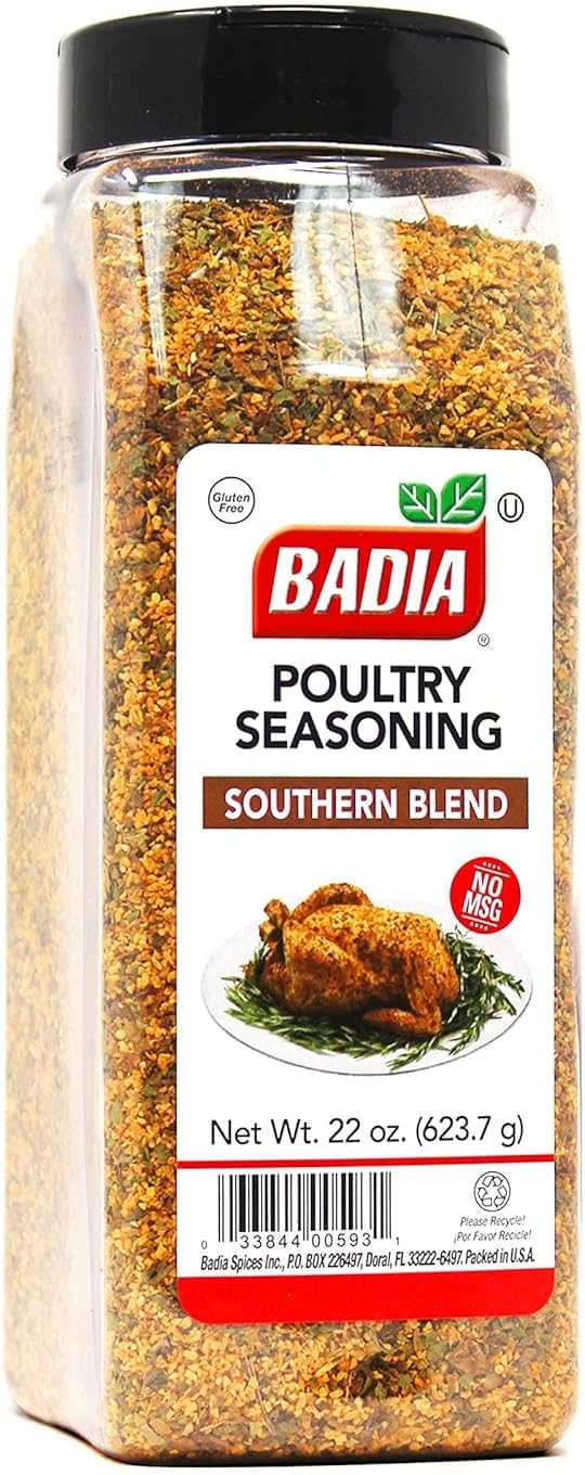 Badia Poultry Seasoning Southern Blend 22 oz – Classic Southern Style Herb & Spice Mix with Sage, Thyme & Spices – No MSG, Kosher, Gluten Free