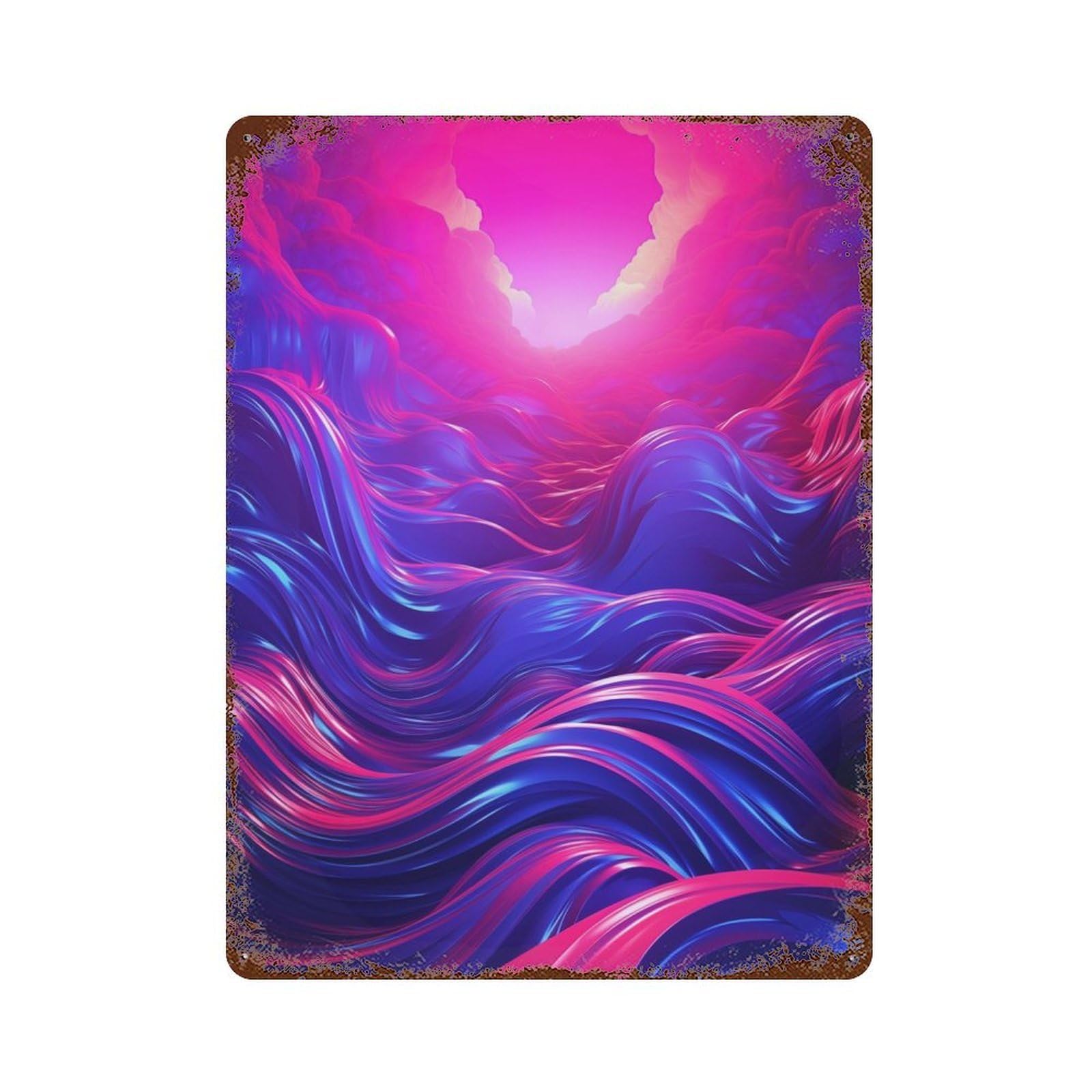 Futuristic Synth Harmonies Vintage Rust Metal Sign 15.7"x11.8", Shabby Chic Decor for Garage, Pub Or Kitchen