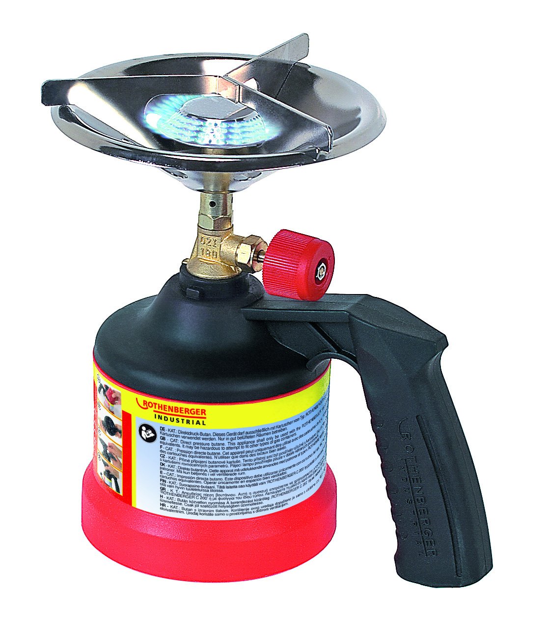 ROTHENBERGER Industrial 9teiliges Notfall-Set/Krisenvorsorge mit 4 x Gaskartusche, Campingkocher, Campinglampe, 3 x Glühstrumpf 1500002351
