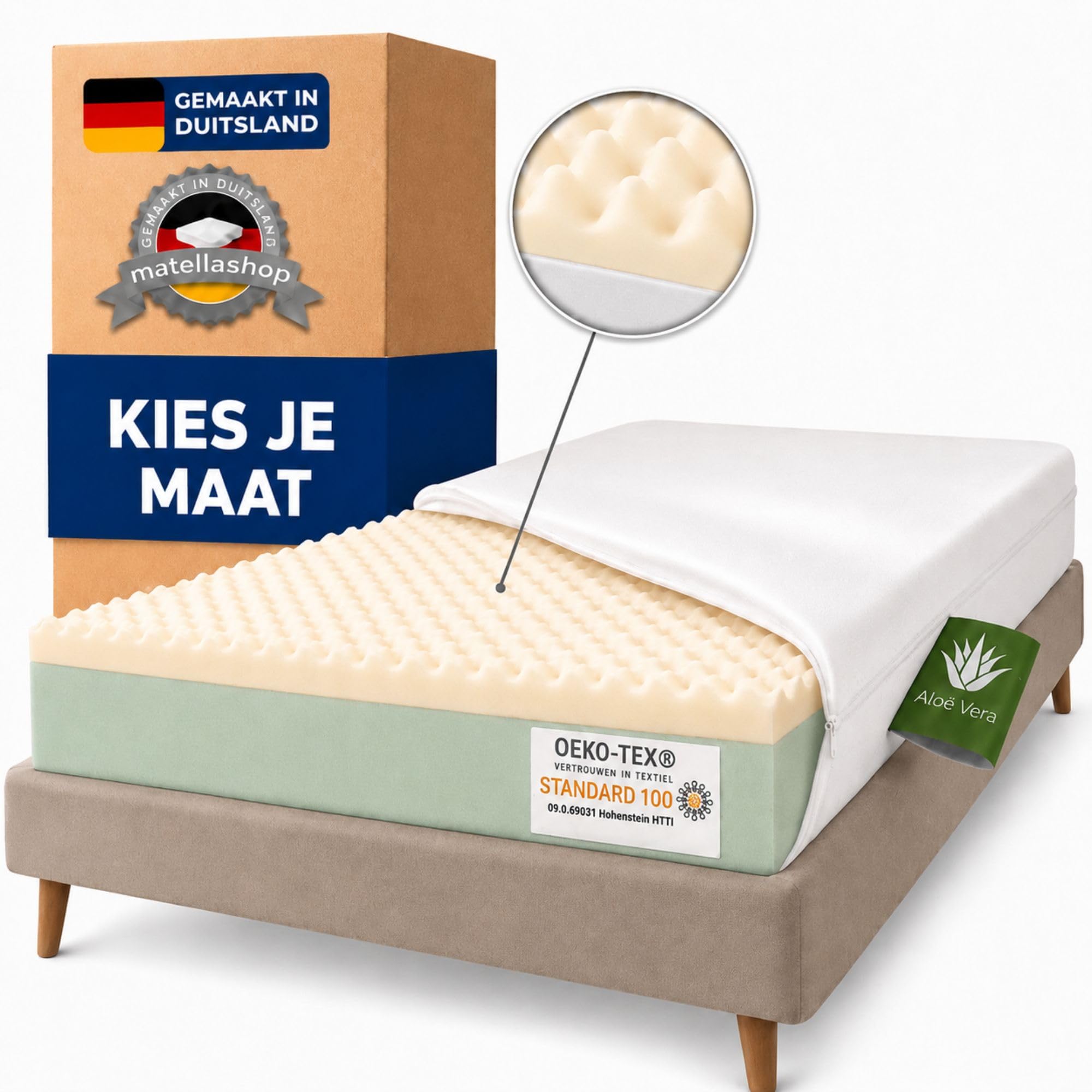 Materac 65X180 Marthe Aloe EPAISSOR 17 cm, pokrowiec Aloe Vera. Wyprodukowano w Niemczech