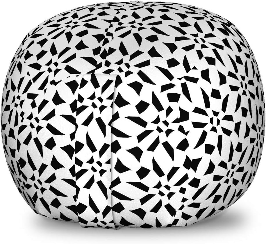 Ambesonne Crazy Art Storage Toy Bag Chair, Modern Abstract Print of Irregular Freaky on a Plain Background, Stuffed Animal Organizer Washable Bag, Large Size, Charcoal Grey White