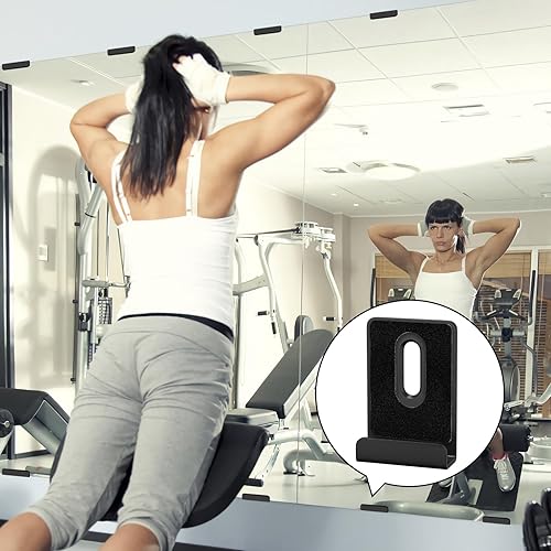 Miniatura 6 de 6 piezas de clips de espejo de metal para montaje en pared, clips de soporte de espejo con colgadores de espejo pesados para la pared (negro)