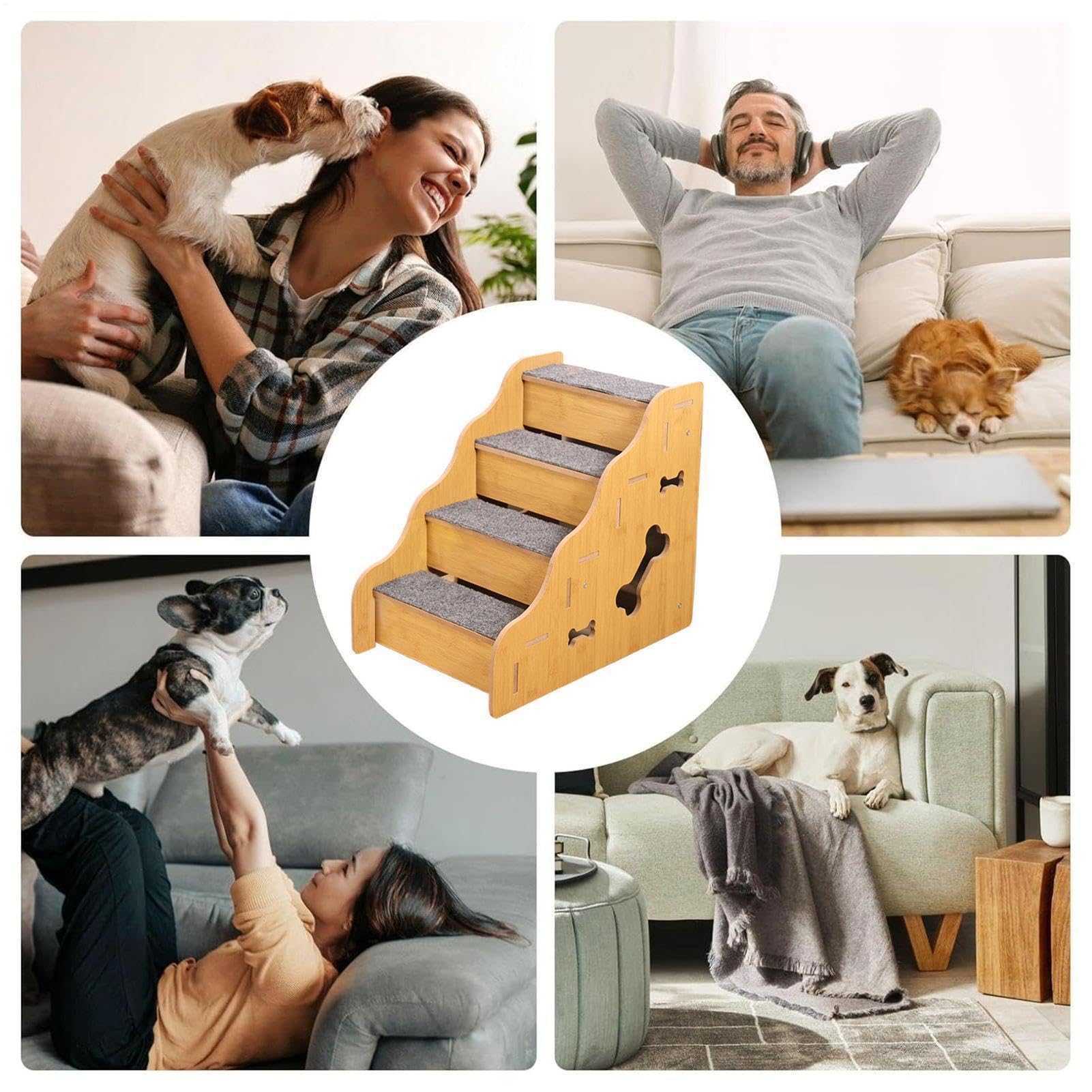 Escalones para Perros para Cama Escaleras con Rampa para Cachorros | Escalones para perros para ventana para Sofá, Muebles de Apartamento, Salón, Interior, Ventana, Dormitorio, Autocaravana,