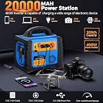 Car Battery Jump Starter with Air Compressor, 1800A Heavy-Duty Jump Starter 150 PSI Tire Inflator, 12V Jump Box Pack with 400W Inverter Power with AC/DC/USB Outlets& LED Light