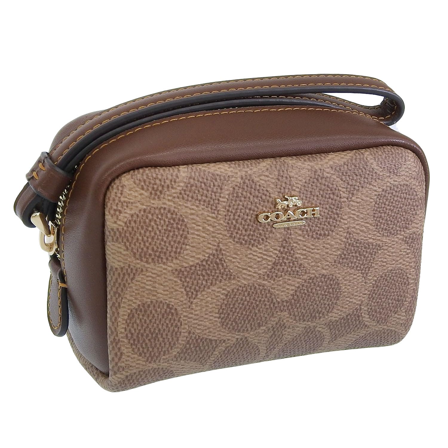 COACH ブラウンレザーポーチ COACH ブラウンレザーポーチ - メルカリ
