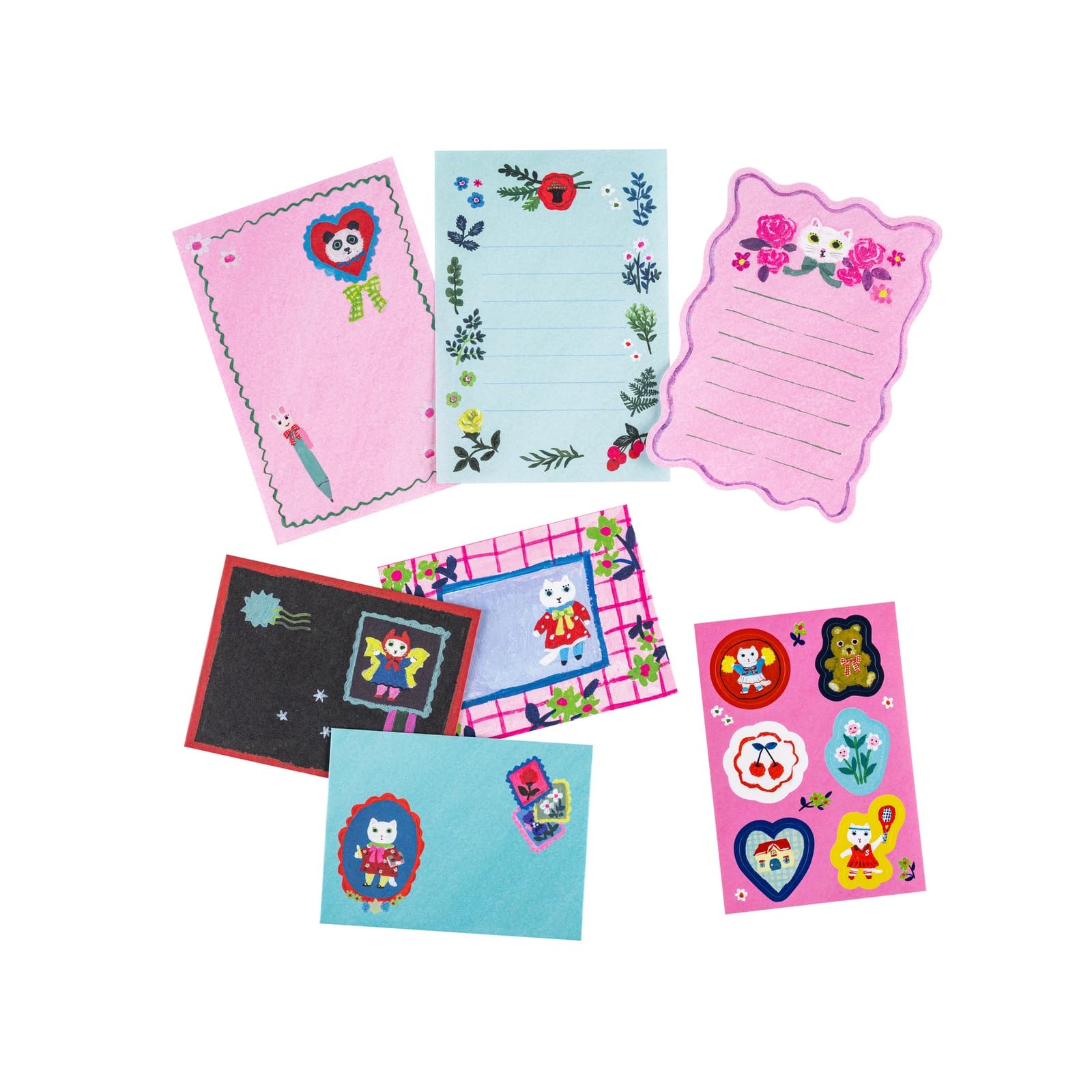 Hobonichi Techo Kitakishi Shironeko Mini Letter Set Pink Japan