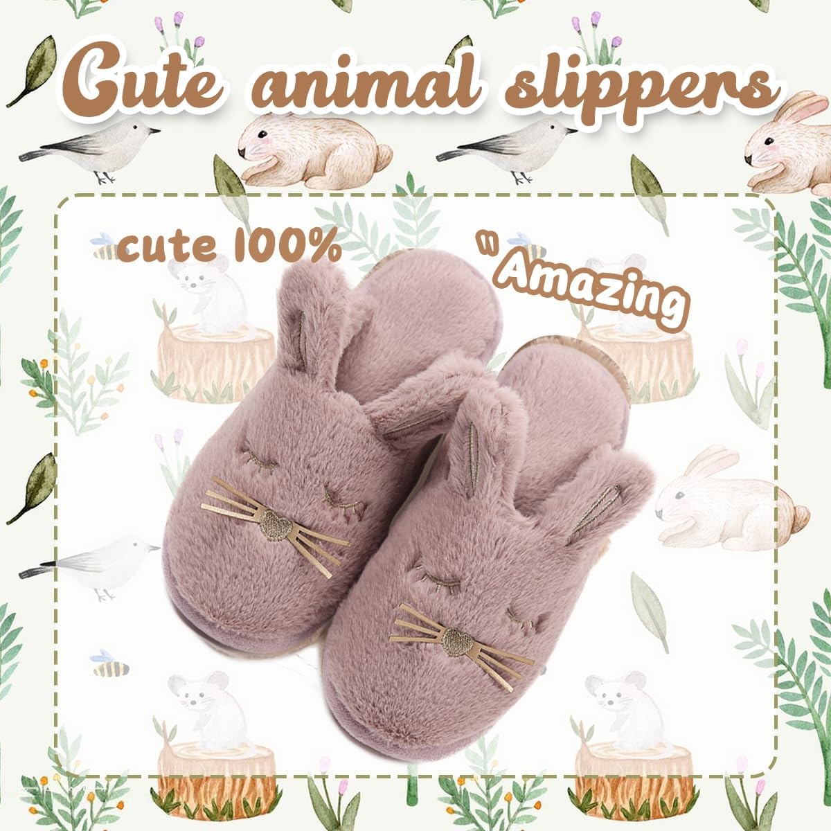 Caramella Bubble Bunny Slippers for Women Fuzzy Cute Animal Memory Foam House Rabbit Slippers Indoor Outdoor - Image 3
