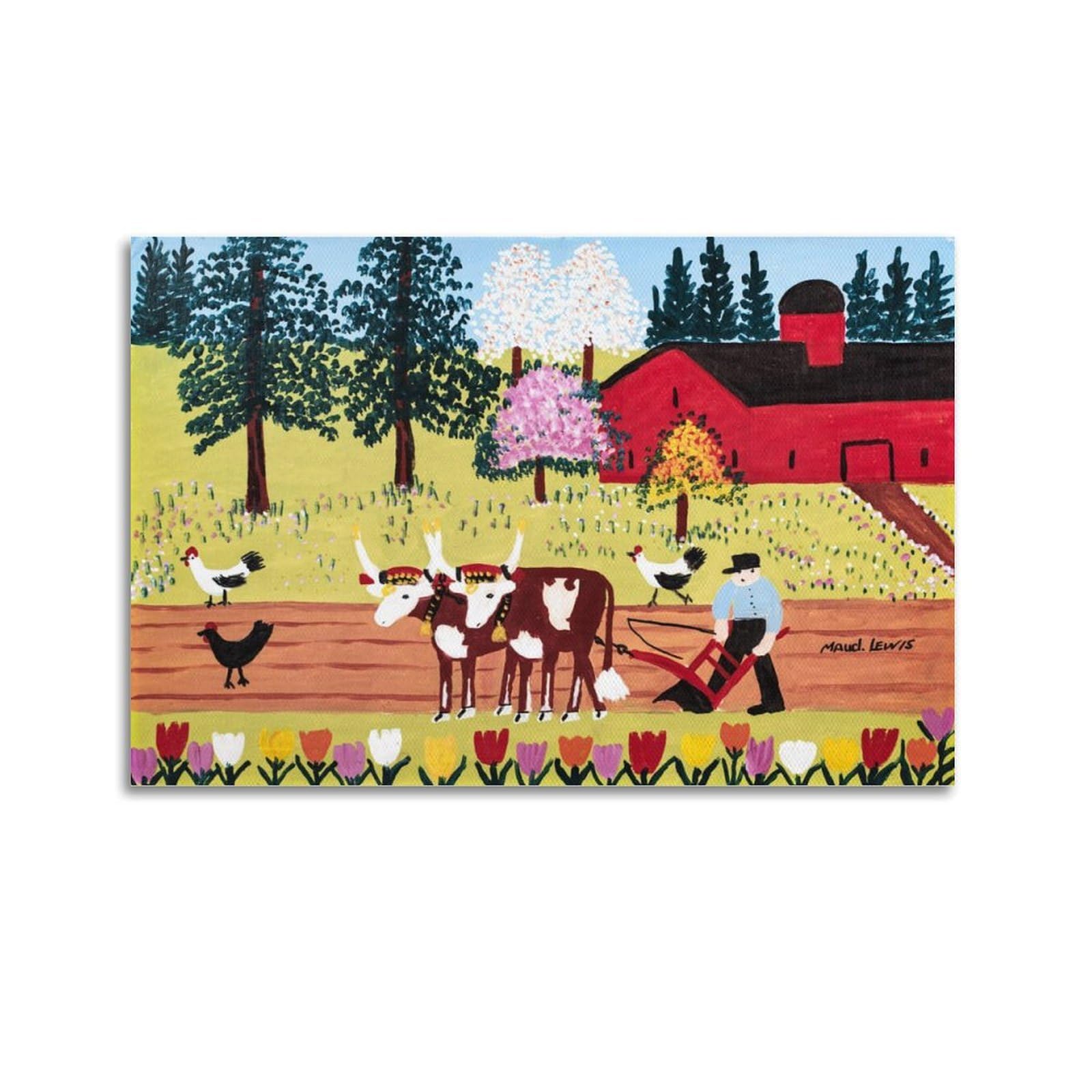 YMXSDIMDS Untitled 8 by Maud Lewis Painting Poster Picture Print Wall Art Canvas Artworks Room Aesthetic 24x36inch(60x90cm)