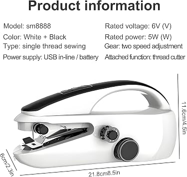 Handheld Sewing Machine, 2-Speed Mini Stitcher for Travel