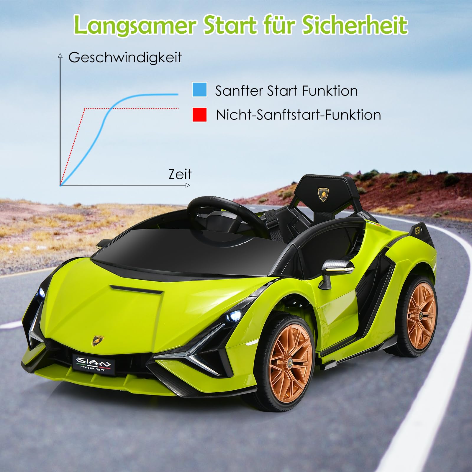 COSTWAY 12V Audi Kinderauto met 2,4G-afstandsbediening, 3 versnellingen