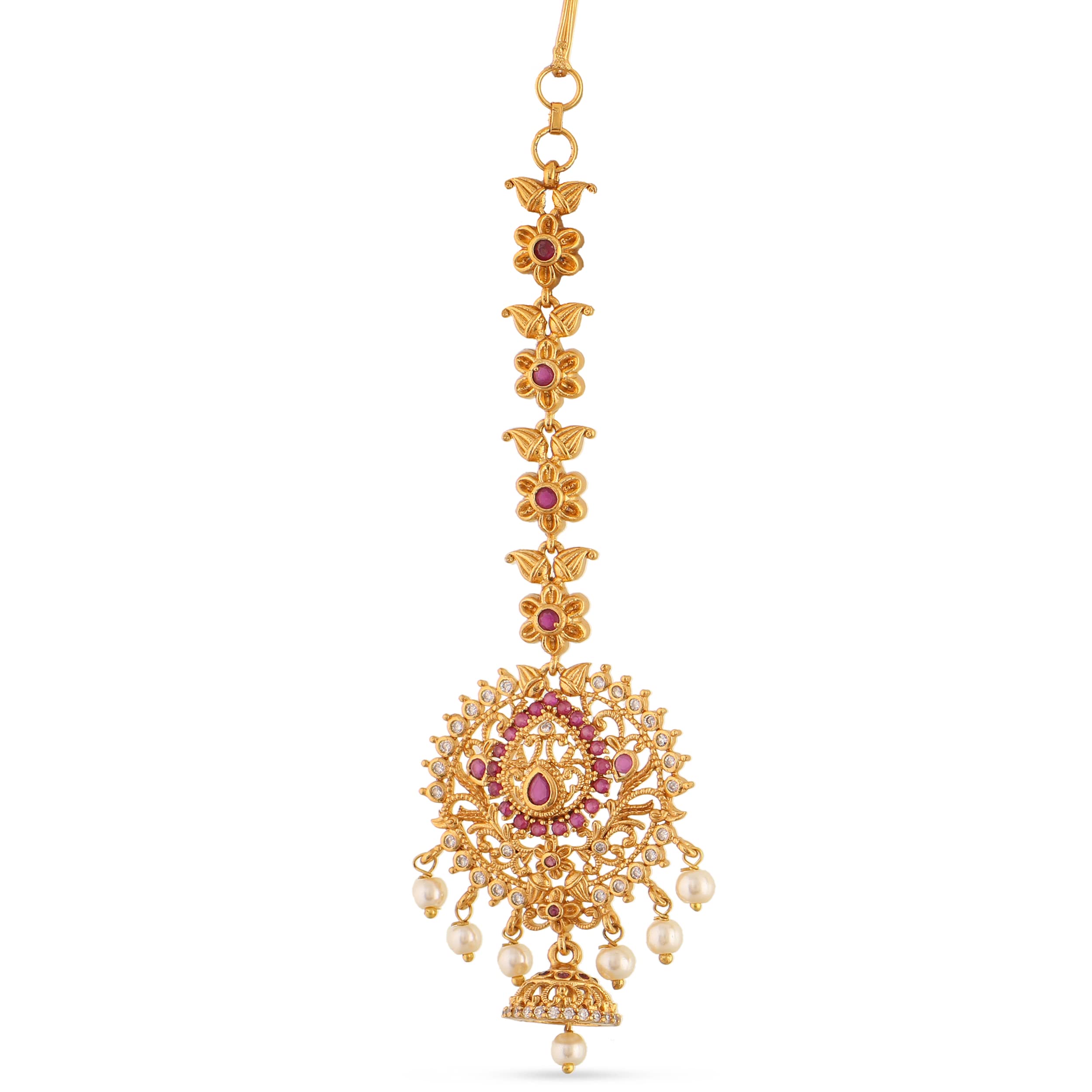 Tarinika Antique Gold Plated Ishita Maang Tikka with Floral Design - Wedding Mang Tika for Women - Perfect for Ethnic occasion | Traditional temple nethi chutti - 1 year warranty* (B08L8BQYY1) Amazon Price History, Amazon Price Tracker