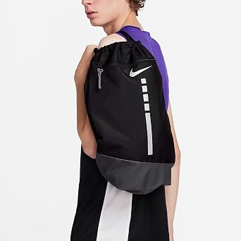 NIKE Hoops Elite Drawstring Bag (17L) DX9790-010 (BLACK/IRON GREY/METALLIC SILVER), Size ONE