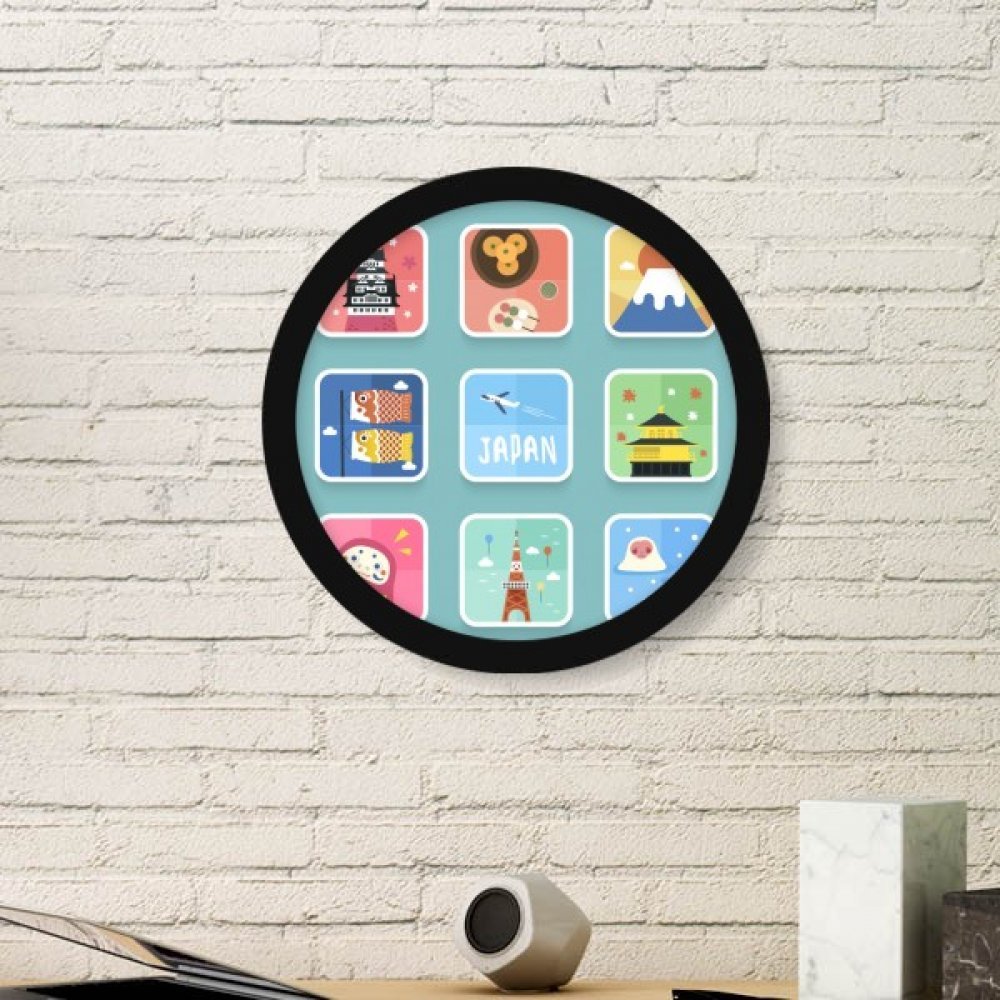 Culture Japonaise image reproductions de voyage avec cadre de peinture rond noir DIYthinker