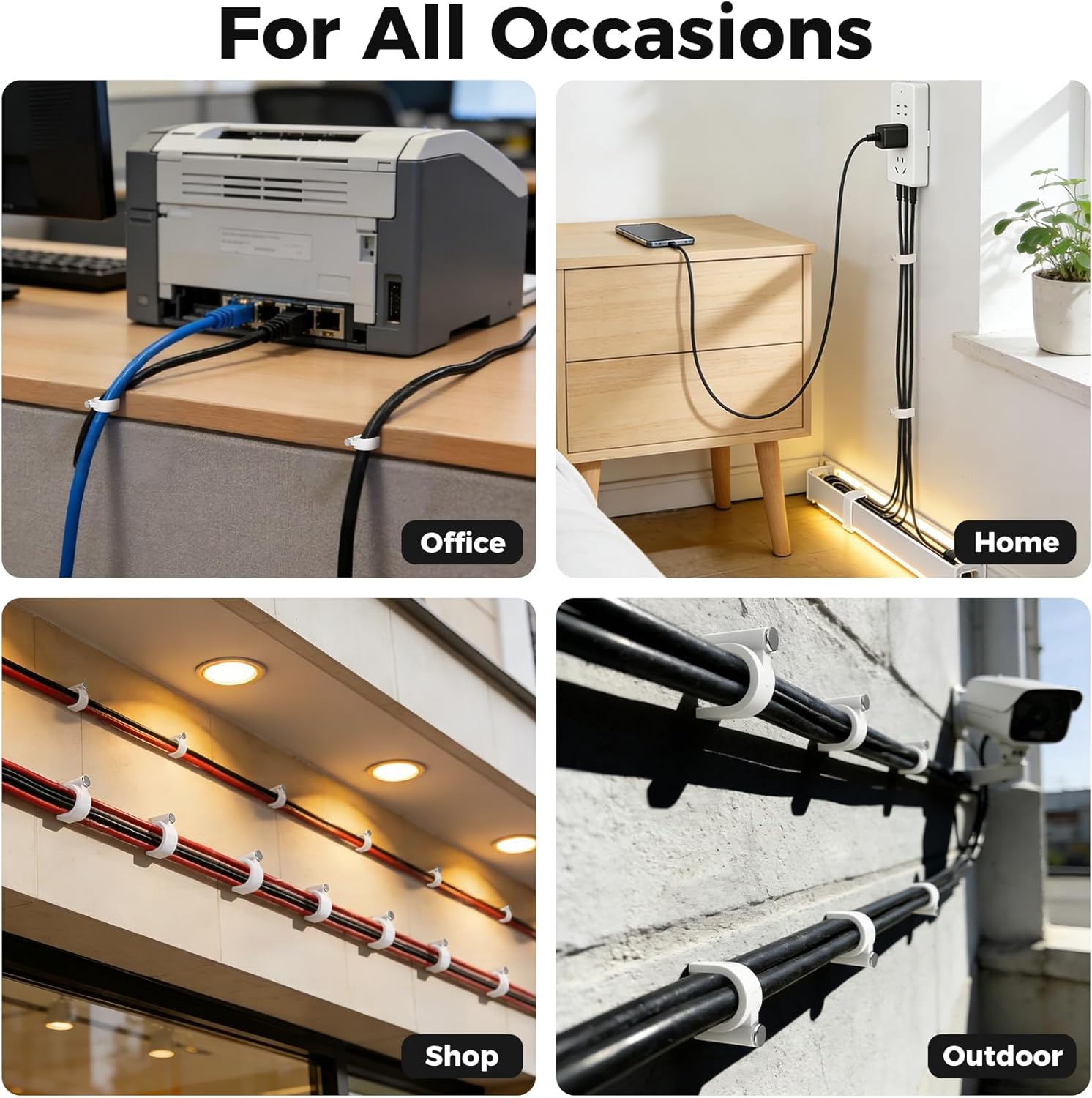 Cable Clips Nail in, Cord Clips Ethernet Cables Wire Wall Clips Cable