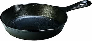 Lodge 6-1/2 Inch Cast Iron Pre-Seasoned Skillet – Signature Teardrop Handle - Use in the Oven, on the Stove, on the Grill, or Over a Campfire, Black