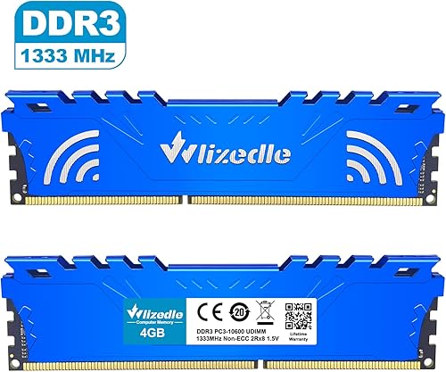 Miniatura 6 de DDR3 RAM 8GB Kit (2x4GB) 1333MHz CL9 UDIMM, módulo de memoria para ordenador de sobremesa PC3-10600 de 240 pines, 1.5V, 2Rx8, doble rango, sin búfer