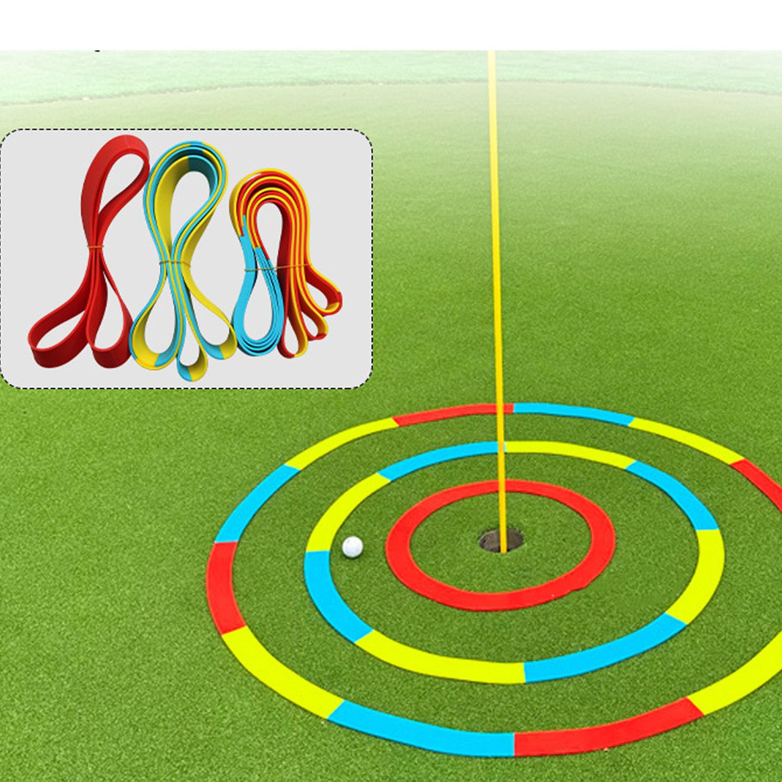 Tyenaza Cercle De Cible De Golf 3 Pièces, Anneaux De Cible D'écaillage De Golf Portables étanches en Silicone pour L'entraînement