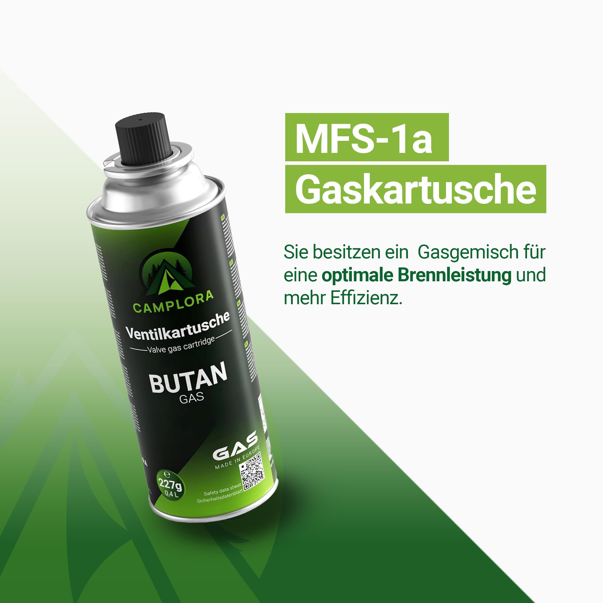 CAMPLORA Gaskocher für MFS-1a Kartuschen inkl. Tragekoffer mit Piezozündung - Campingkocher 2,2 kW - inkl. Sicherheitsabschaltung