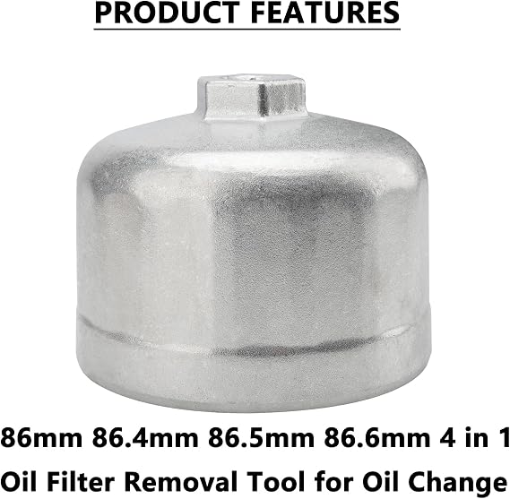 3/8'' Drive Oil Filter Wrench Fit for BMW VOLVO,86mm 86.4mm 86.5mm 86.6mm 4 in 1 Oil Filter Removal Tool for Oil Change