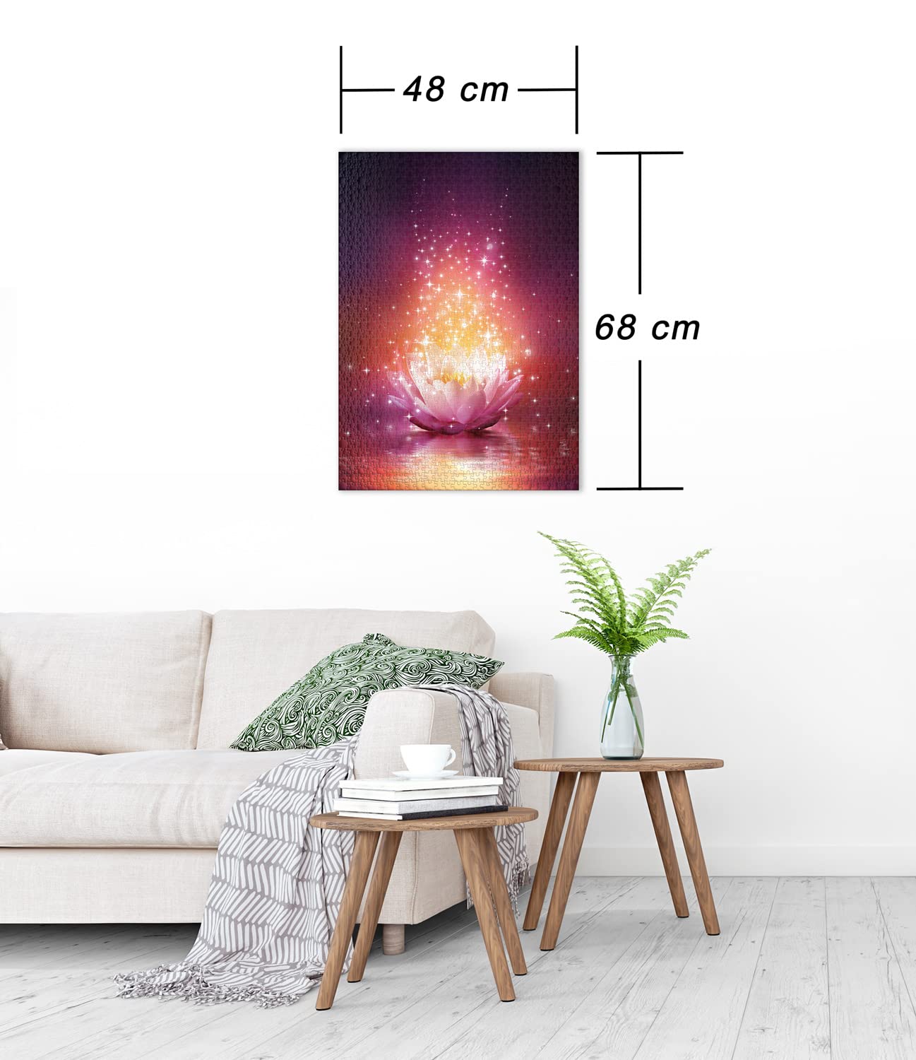 Ulmer Puzzleschmiede Puzzle 1000 Pièces Lotus Nova – Fleur De Lotus Cosmique – Fabriqué En Allemagne – 68x48cm
