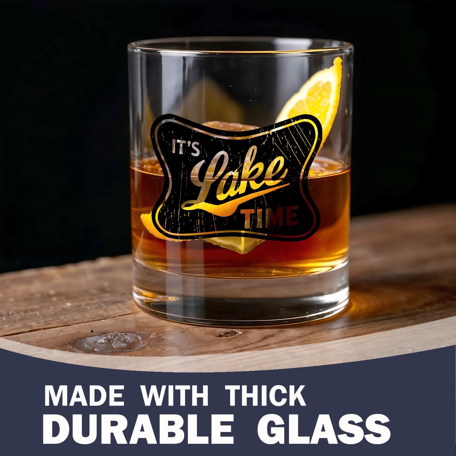 Lake Gifts Whiskey Glasses 10 oz, Lake House Decor and Gifts, Funny Lakeside Old Fashioned Rocks Glasses for Women Men Drinking Scotch Bourbon Cocktail Liquor Vodka - Image 2
