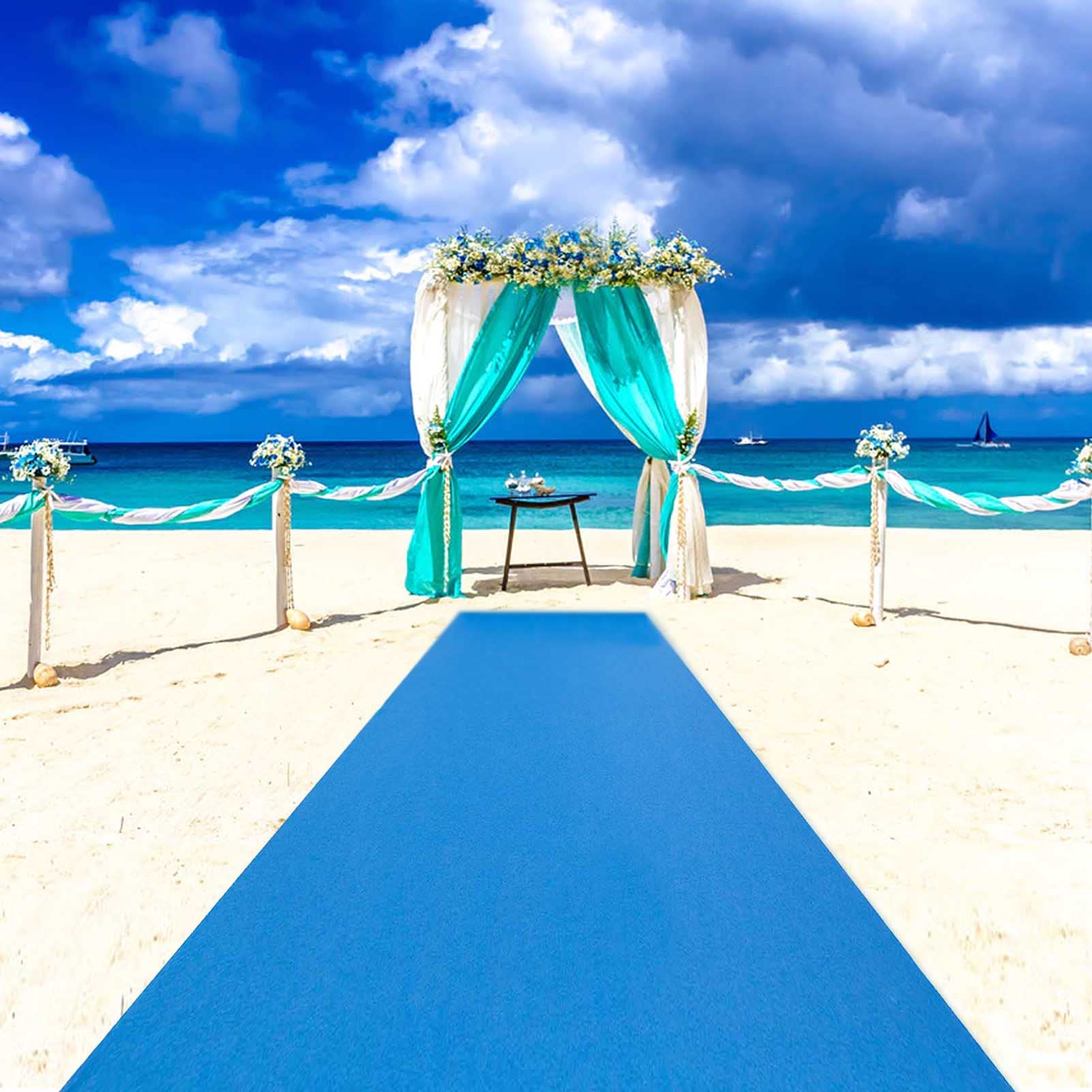 Gangläufer Für Hochzeit & Events | 101,6 Cm Breit X 9 M Lang, Himmelblau, Aus Viskose