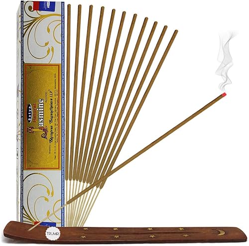 Vista 76 de Satya Sai Baba Nag Champa - Varitas de incienso de 0.53 oz y soporte - Paquete de 6 (aproximadamente 90 varillas)
