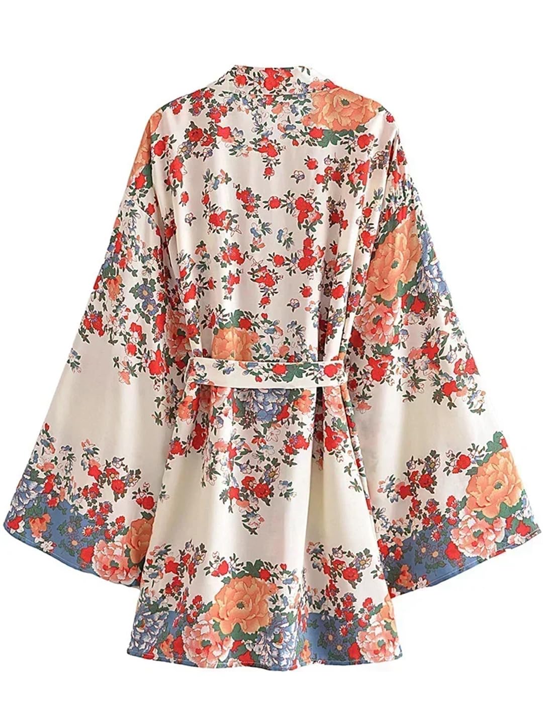Stampa Floreale Fusciacche Bohemian Kimono Per Le Donne Maniche A Pipistrello Breve Robe Bikini Cover-up