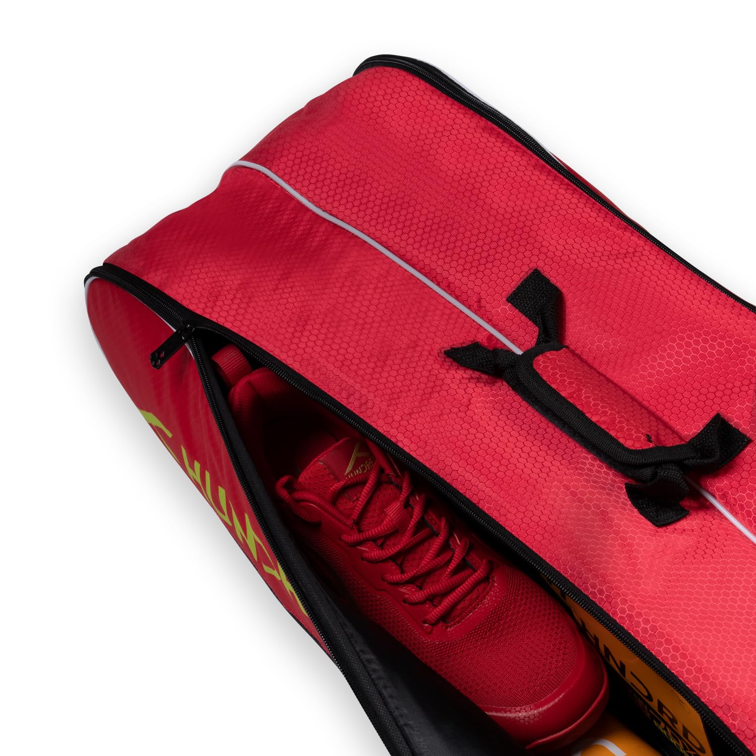 Hundred Debut Badminton and Tennis Racquet Kit Bag | 3 Compartment | Easy-Carry Handle | Padded Back Straps | Front Zipper Pocket