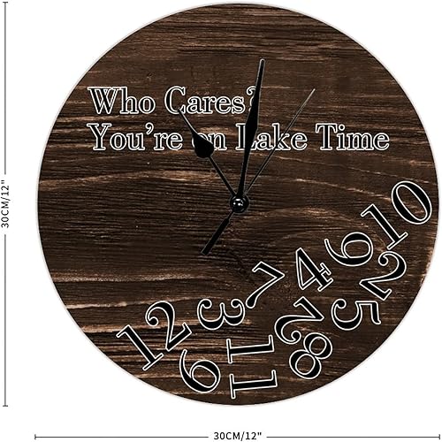 Vista 60 de Round Wall Clocks Whatever I'm Late Anyway Wood Wall Clocks Vintage Brown Wood Grain Distressed Clocks Battery Operated Rustic Shabby Wooden Clock