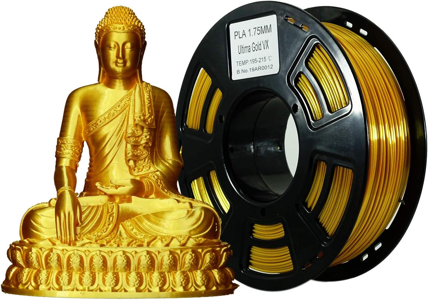 Stronghero3d desktop 3d printer fdm filament pla silk Gold 1.75mm (2.2 lbs 1kg) dimension accuracy of + / -0.05mm