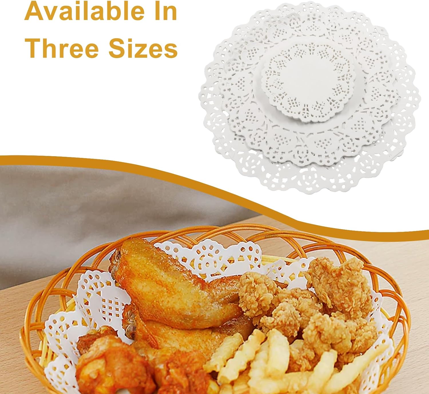 Paper Doilies 8 inch, White, 140 Pack