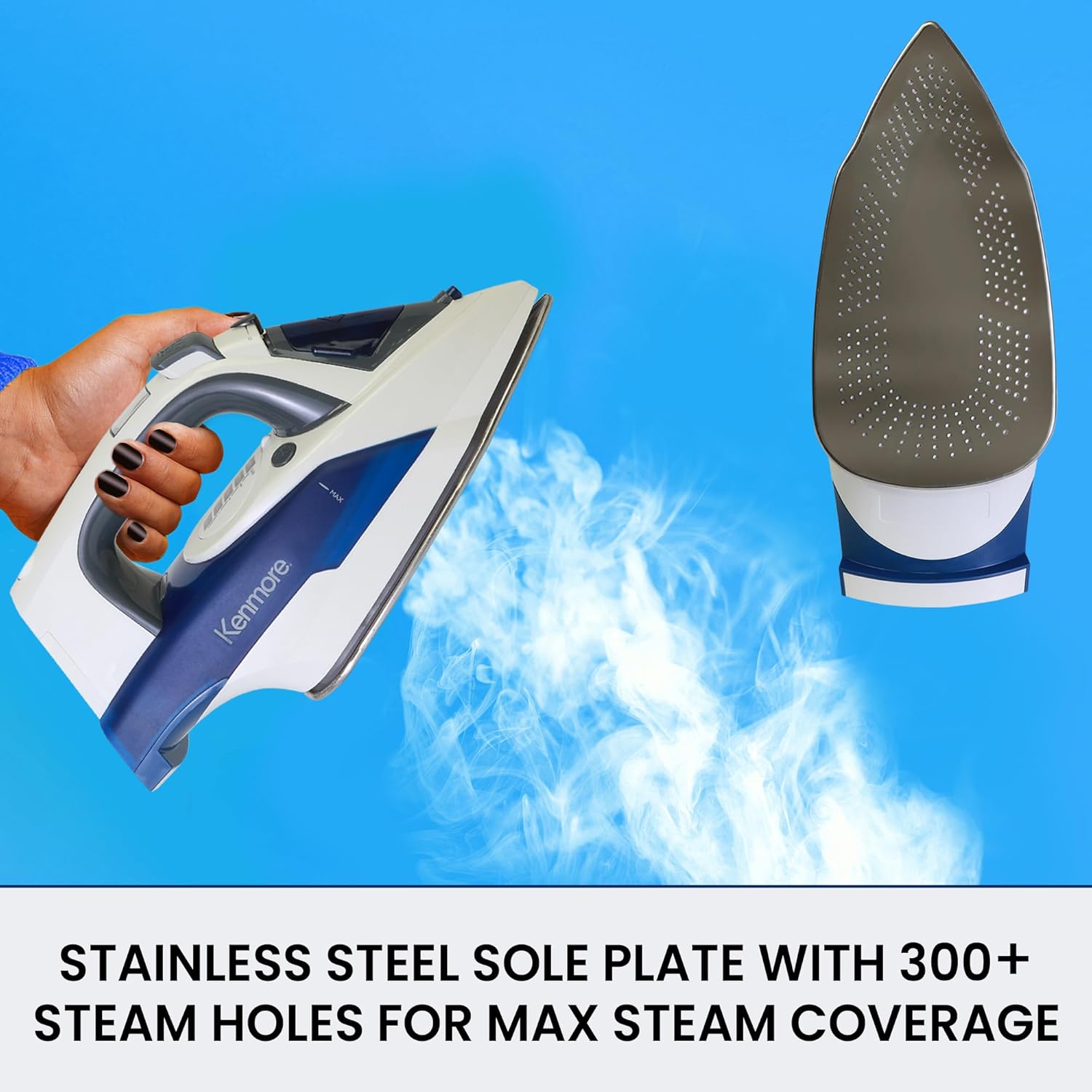 Iron soleplate with steam