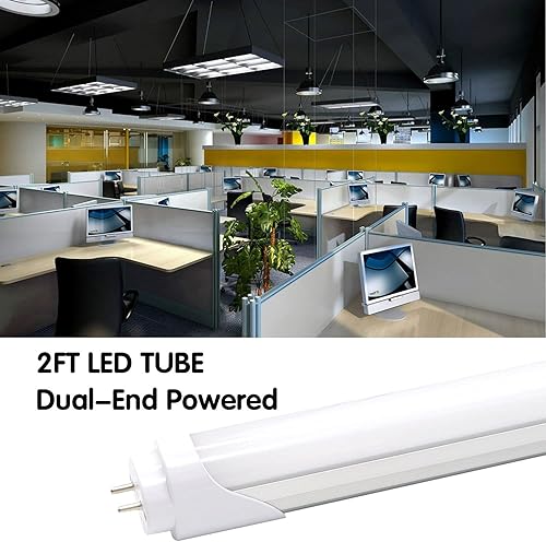 Miniatura 2 de Tubo de luz LED T8 T10 T12 de 2 pies, repuesto LED de 8 W para bombilla fluorescente de 24 pulgadas, equivalente a 20 W, 1120 lm, 5000 K luz blanca