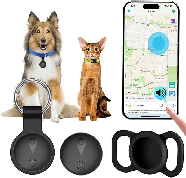 Localizador GPS Perros, Tractive GPS Dog Compatible con Sistemas iOS Y Android GPS para Gatos En Real BateríA De Larga DuracióN, Rastreador GPS para Gatos Rastreador De Mascotas Impermeable- Negro - 1