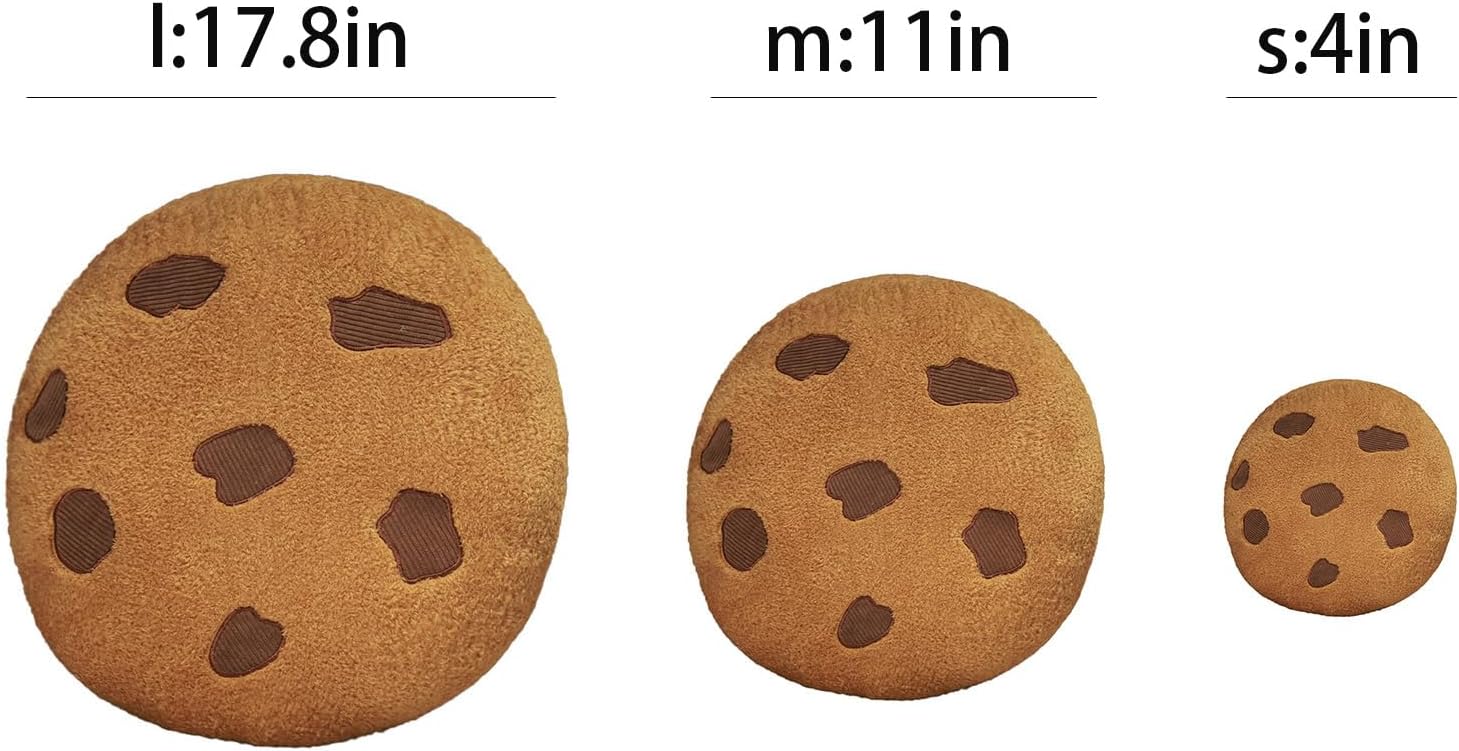 3D Simulation Cookie Pillow, Fun Round Throw Cookie Food Pillows,Suitable for Home Use, Bedroom Sofas, Chairsdecorative Gifts (c17in)