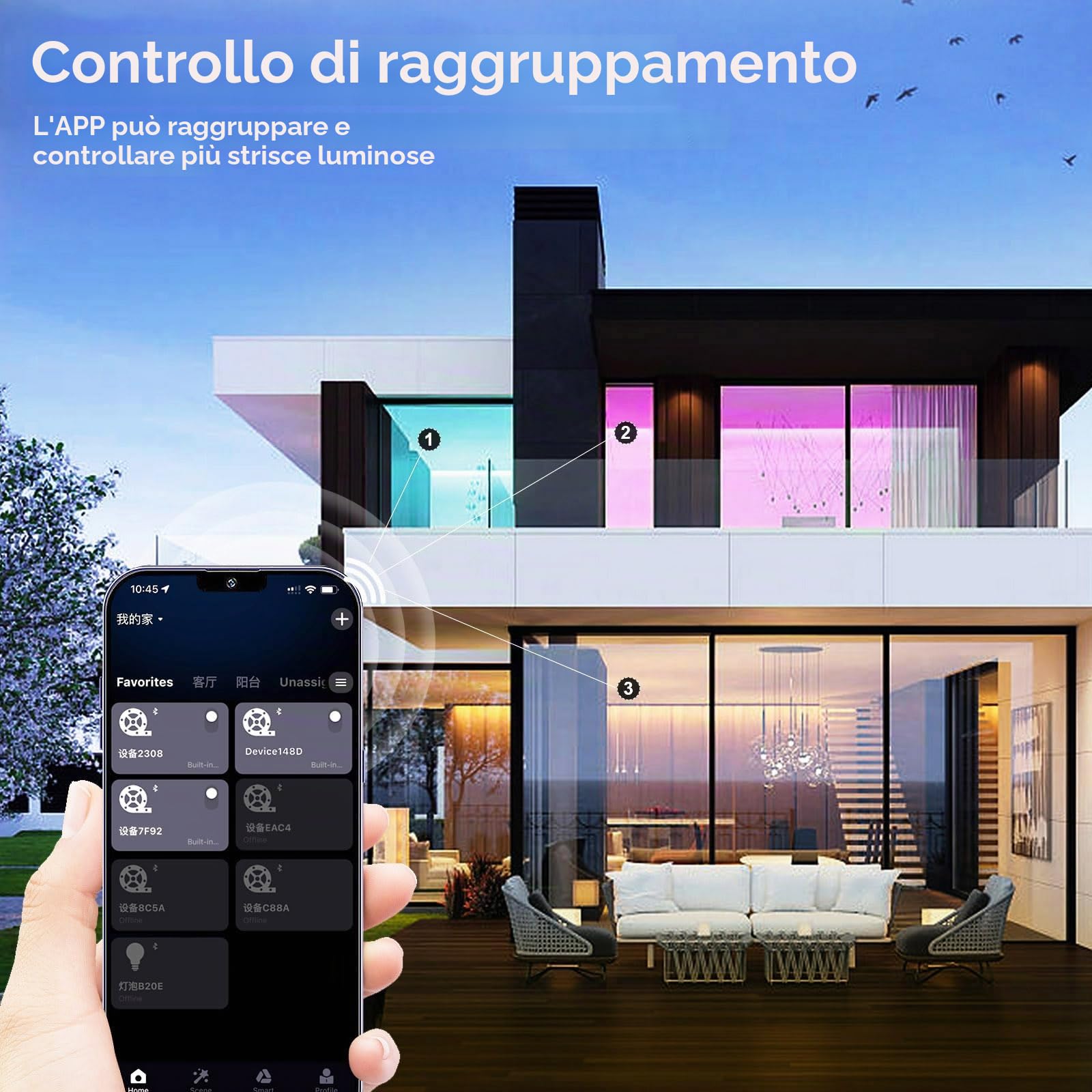 Striscia luminosa a LED COB RGB da 5 m, 576 LED/M, 2880 LED, 24 V, dimmerabile, deformabile, con telecomando, striscia luminosa funziona con Google Home Assistant/Alexa