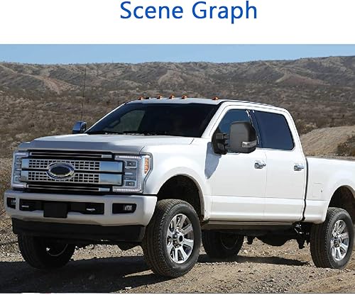 Miniatura 9 de JZSUPER Espejos de remolque 2017 2018 2019 2020 aptos para Ford F250 F350 F450 F-550 Super Duty Pickup Truck con luz de señal de giro calentada con