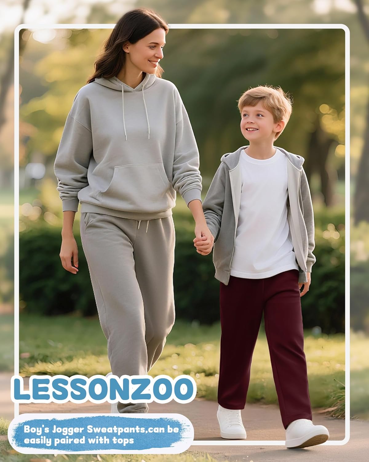 3 Pack Boys Sweatpants Straight Leg Athletic Open Bottom Joggers Workout Elastic Drawstring Kid Pants with Pockets - Image 6