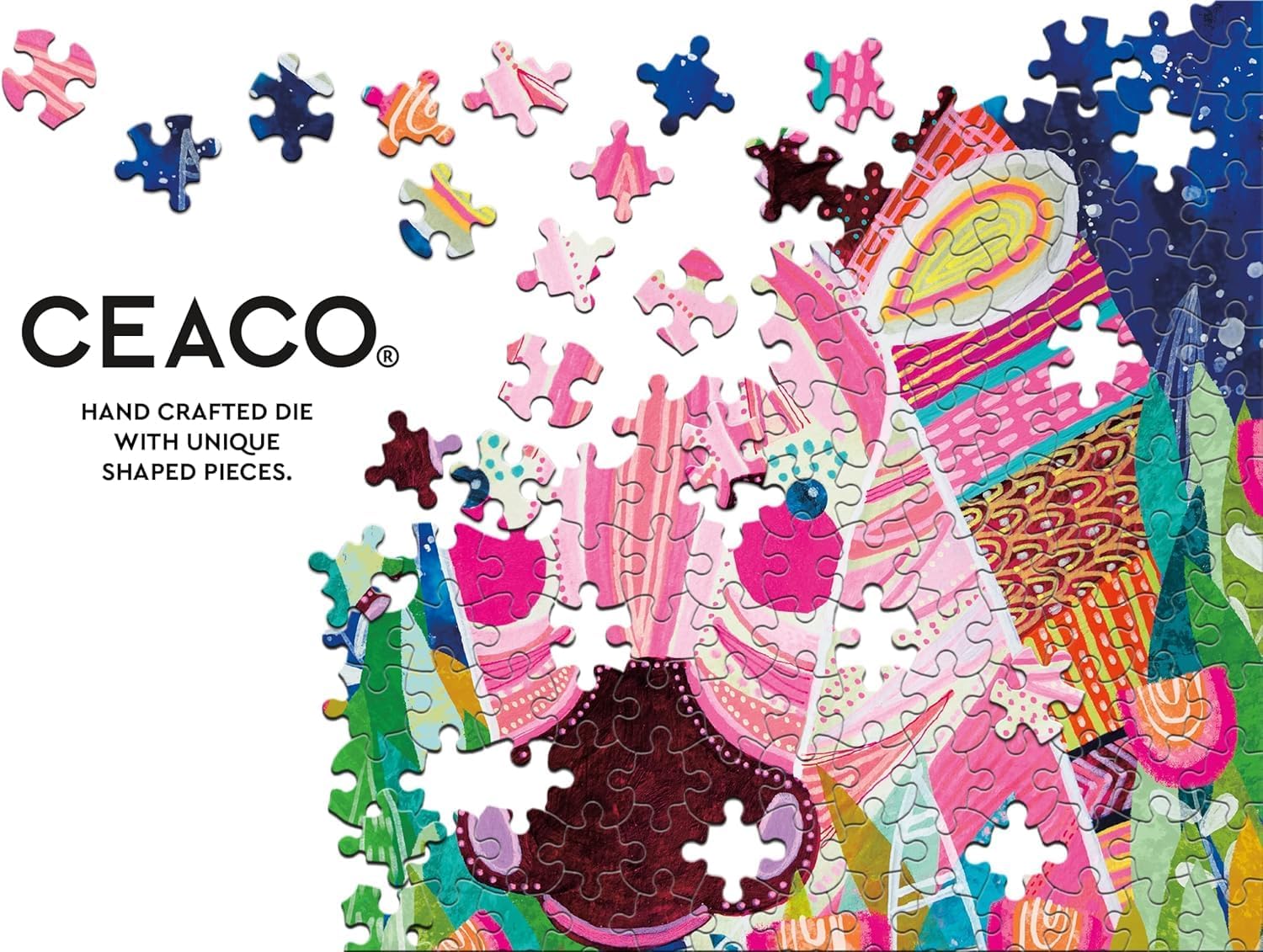 Ceaco - Sensory Textures - Colorful Zebra - 100 Piece Jigsaw Puzzle