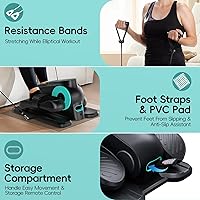 Vista 4 de Under Desk Oval Machine, Morelax Oval Leg Exerciser for Elderly Assembly, Quiet Portable Electric Sit Pedal Exerciser with Resistance Band, Remote