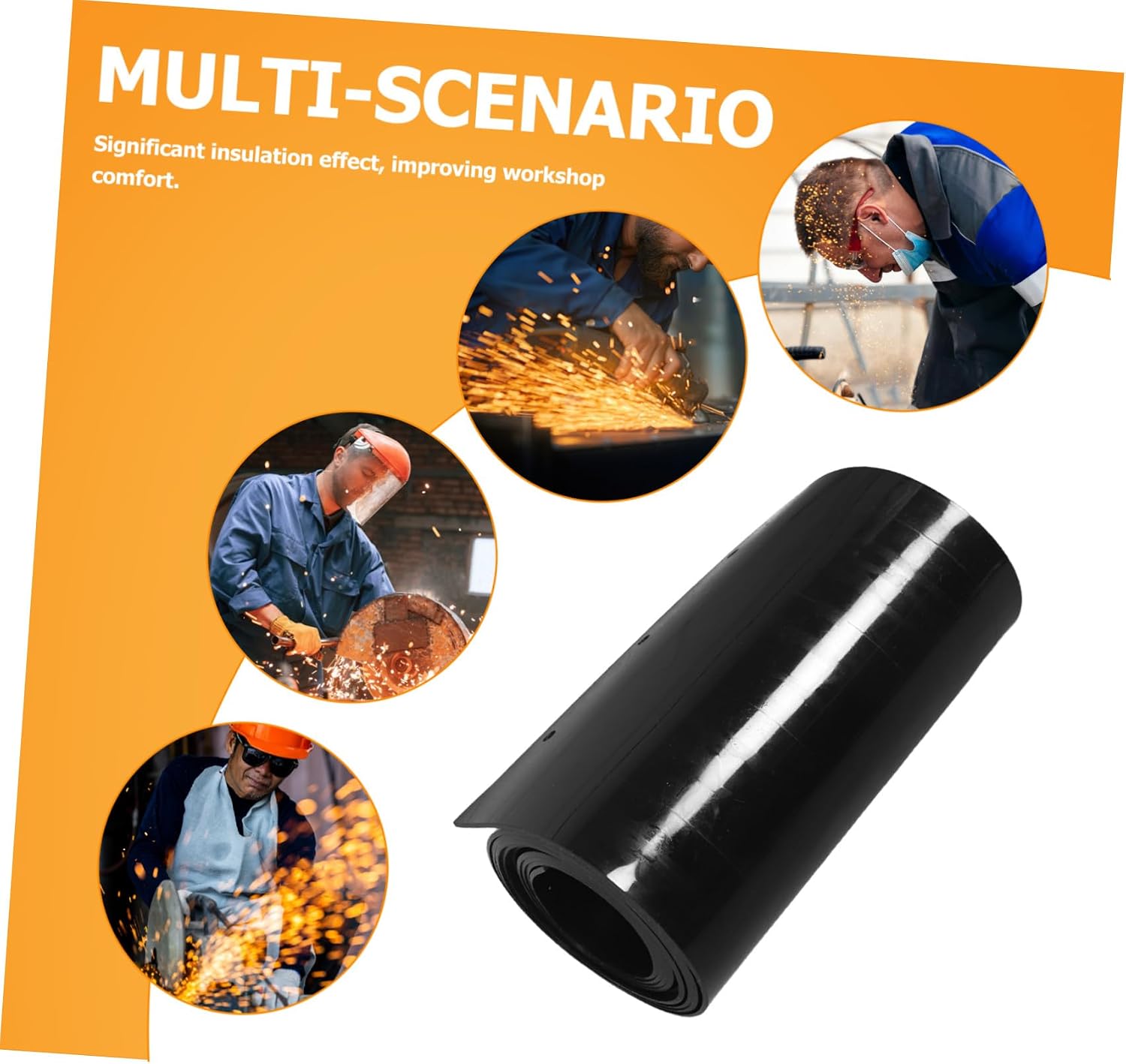 ULTECHNOVO Flameproof Welding Partition Curtain for Doorways, Black PVC Fireproof Portable Door Curtain, 78.7x7.5 Inch Thermal Insulation Screen for Welding Area and Temporary Workstations