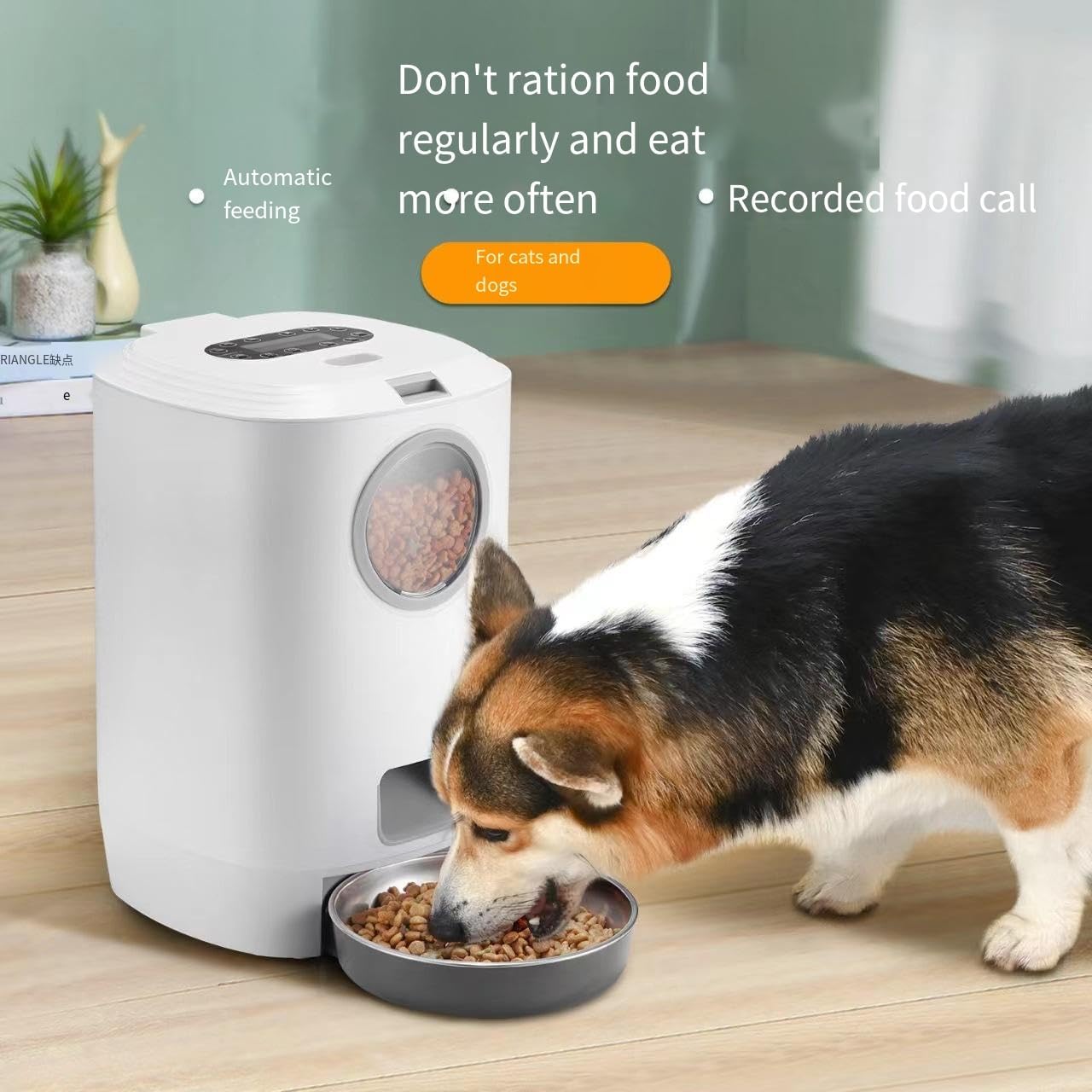 Generic Pet Feeder - Automatic Pet Feeder - Dog and cat Feeder - Timed Ration Smart Feeder, White